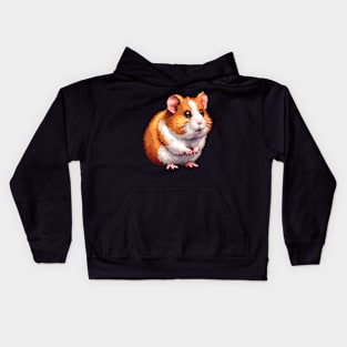 Hamster in Pixel Form Kids Hoodie